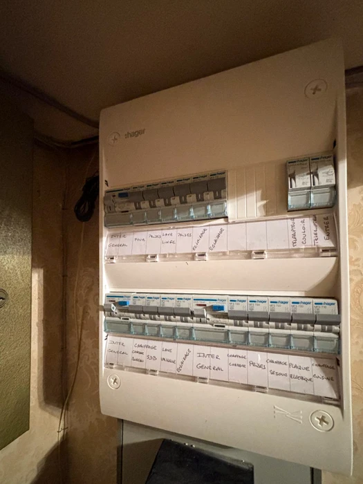 Tableau électrique Hager en apparent, installation domestique française